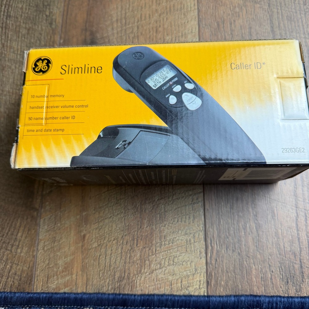GE Slimline Corded Telephone Caller ID Handset Home Office Black 29263GE2 New